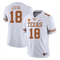 #18 Liona Lefau University of Texas Men SEC Conference Embroidery Jersey White