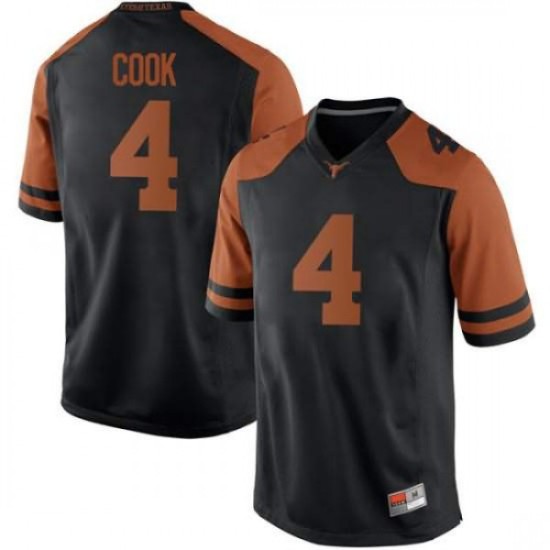 #4 Anthony Cook Longhorns Men Game Embroidery Jersey Black #4 Anthony Cook Longhorns Men Game Embroidery Jersey Black