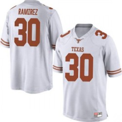 #30 Mason Ramirez Texas Longhorns Men Replica High School Jerseys White
