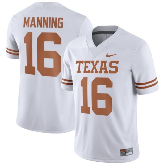 #16 Arch Manning Texas Longhorns Men's Nike NIL Replica Embroidery Jersey - White #16 Arch Manning Texas Longhorns Men's Nike NIL Replica Embroidery Jersey - White