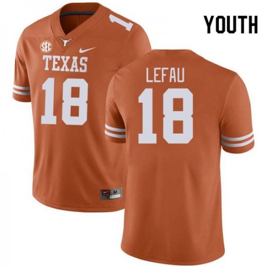 #18 Liona Lefau Longhorns Youth SEC Conference Embroidery Jersey Orange #18 Liona Lefau Longhorns Youth SEC Conference Embroidery Jersey Orange