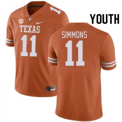 #11 Colin Simmons University of Texas Youth SEC Conference High School Jersey Orange