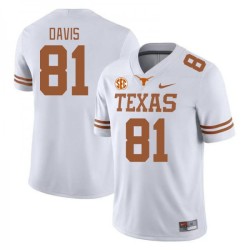 #81 Juan Davis Texas Longhorns Men SEC Conference 2024 Jersey White