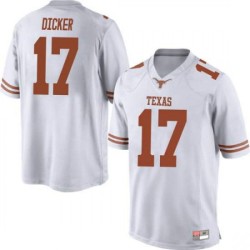 #17 Cameron Dicker Longhorns Men Replica High School Jersey White